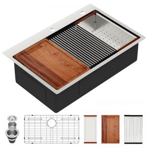 Fregadero de montaje superior de 33 × 22 pulgadas