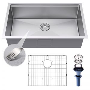 Fregadero con acabado superficial en relieve 3D de 32 x 19 pulgadas